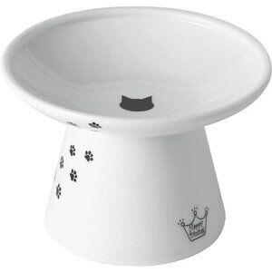 Extra Wide Raised Cat Food Bowl, Elevated, Prevent Neck & Whisker Fatigue